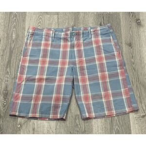Lacoste Taille 44 Shorts Blue and Pink Plaid Casual Mens Size US W 38, Inseam 10